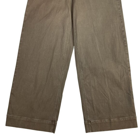 Spanx Khaki Wide-Leg Pants Womens Medium Stretch Cotton Blend Casual - Picture 4 of 11